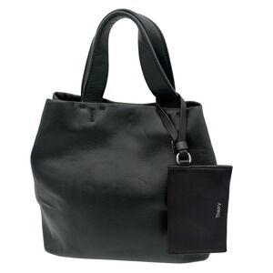 Theory Leather Mini Tote Bag w/ Detachable Card Case – Dark Green